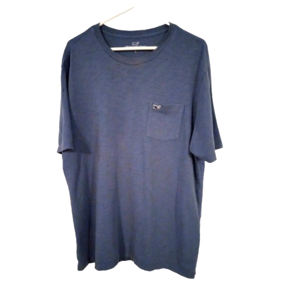 Casual Vineyard Vines Tee Blue 1 Pocket w. Brand Emblem Short Sleeve Coastal L